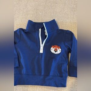 Navy Blue Half-Zip Pullover with Tiger Patch Auburn
